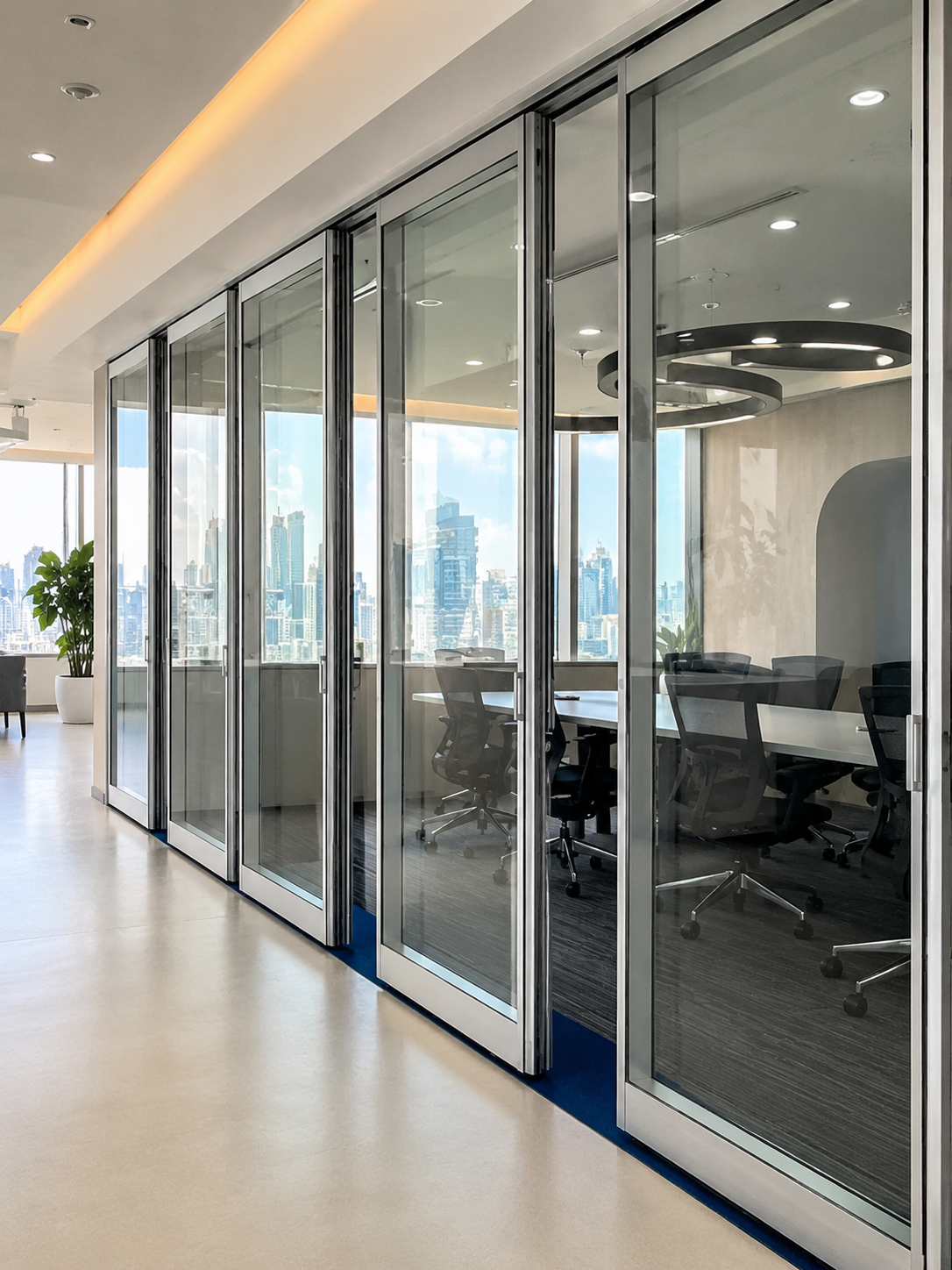 Double Glass Movable Wall